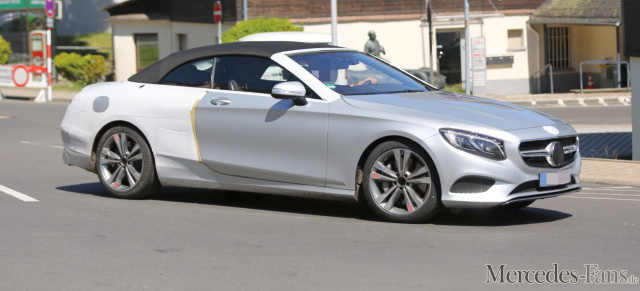 Erlkönig erwischt!: 2016 Mercedes Benz S-Cabrio fast ungetarnt in silber