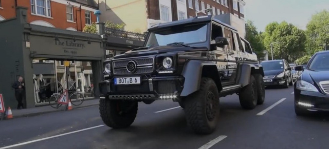 Das G-Tier von London: Video vom BRABUS G63 6x6 : Stadtfein; Die dreiachsige G-Klasse bahnt sich durch die Londoner City ihren Weg