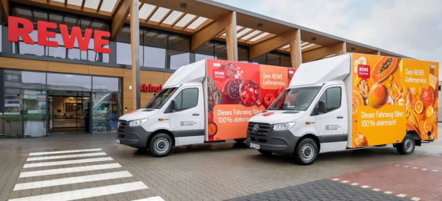 REWE Lieferservice setzt auf Elektromobilität: Millioneninvestition: 64 neue Mercedes eSprinter für REWE
