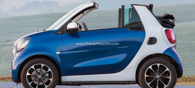 Offen heraus: Sieht so das neue smart fortwo Cabriolet aus?: Computer-Renderings gestatten einen Ausblick auf die kommende smart Frischzelle