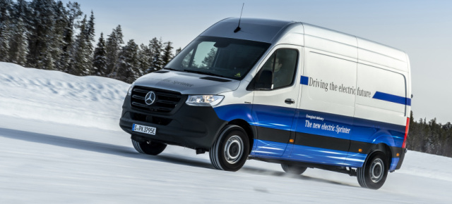 Mercedes-Benz eSprinter: Cool unter Strom: Mercedes-Benz eSprinter absolviert seine finale Wintererprobung am Polarkreis