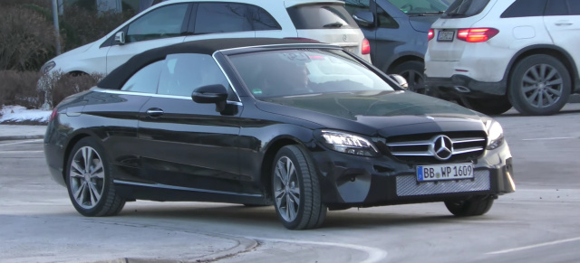 Mercedes Erlkönig erwischt: Spy Shot Video: Mercedes-Benz C-Klasse Cabriolet Facelift 2018