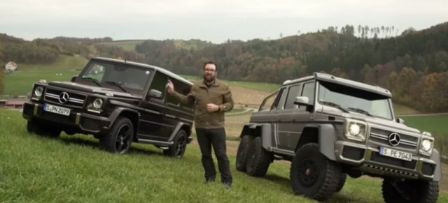 Kopf an Kopf: Vergleich von Mercedes G63 AMG mit G63 AMG 6x6 (Video): Die unterschiedlichen Brüder im Test von Motor Trend
