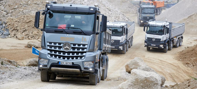 Roadshow mit Mercedes-Benz Lkw:  Mercedes-Benz präsentiert die aktuelle Baufahrzeugpalette im Rahmen der Liebherr Roadshow 2015