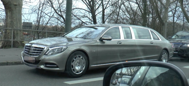 Live gefilmt: Live: Mercedes-Maybach Pullman: Das neue Referenzmaß in der Luxusklasse zeigt sich erstmals  im Straßenverkehr