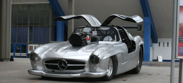 Essen Motor Show: Der schnellste 300 SL Mercedes-Benz Gullwing aller Zeiten kommt: Der im Frühjahr auf Mercedes-Fans.de präsentierte 300 SL Dragster kommt jetzt zur Essen Motor Show!