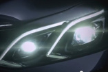 Es werde Licht: So sieht das Leuchtendesign der E-Klasse 2014 aus (Video): Teaser-Video vom neuen Frontschwerfer der kommneden Mercedes-E-Klasse Generation 