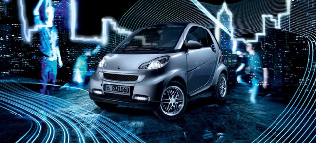 Sondermodell smart "limited silver" : Von der glänzenden Extrausgabe  auf Basis des  smart fortwo passion bekommt man einen schönen Silberblick