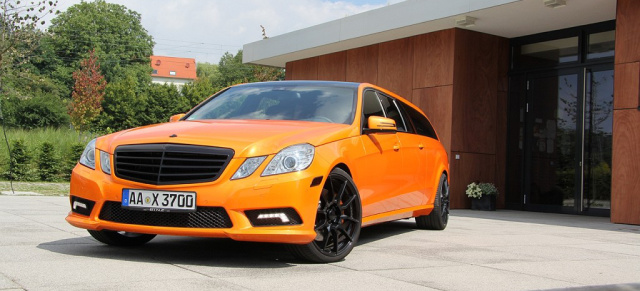 XXL Mercedes E-Klasse - made in Germany: Stretch(limousine)-Kombi X-Orange von Binz