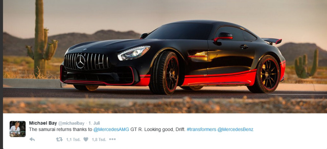 Transformers 5: Mercedes-AMG GT R ist dabei: Mercedes-AMG GT R mischt in Transformers 5 „The last Knight" mit 