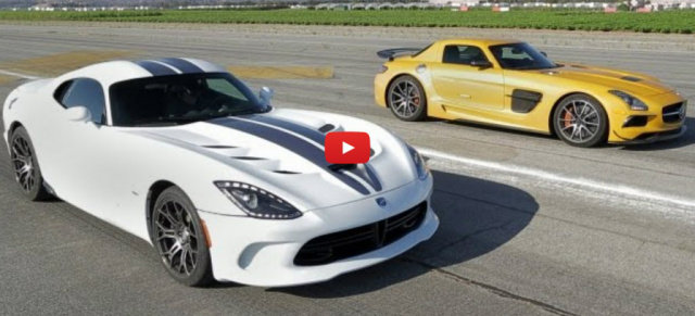 Kampf der Titanen: Mercedes SLS AMG Black Series vs. SRT Viper: 16-Minuten-Video mit tollen Bildern und einem klaren Sieger!