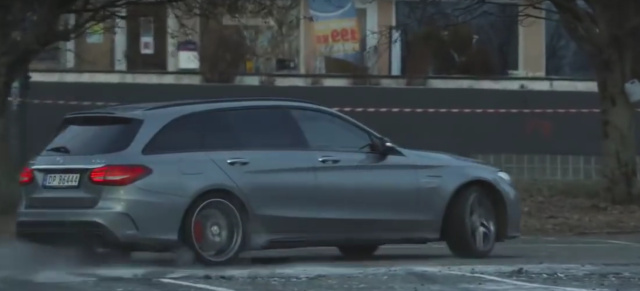 Mercedes-AMG C63: Sportlicher Streich: Versteckte Kamera: Rallyefahrer Petter Solberg legt mit C63 AMG Mercedes-Mechaniker rein