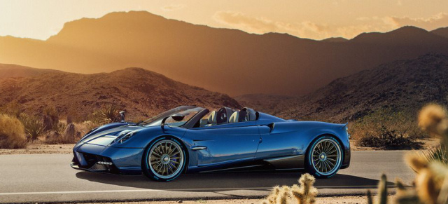 Supercar-Premiere mit AMG-Power:  Pagani Huayra Roadster: Ein Herz aus AMG: Den neuen Pagani-Roadster treibt ein AMG-V12 mit 764-PS an