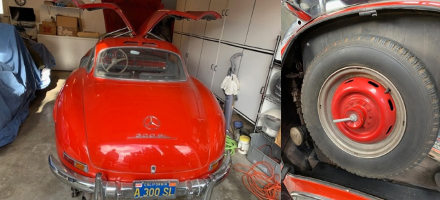 Beliebtes Modell mit Rudge Zentralverschluss Felgen: 1956er Mercedes-Benz 300 SL Gullwing in unrestauriertem Zustand