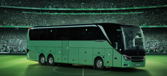 Daimler-Teambusse in der Fußball-Bundesliga: Überzahlspiel für Busse von Mercedes und Setra