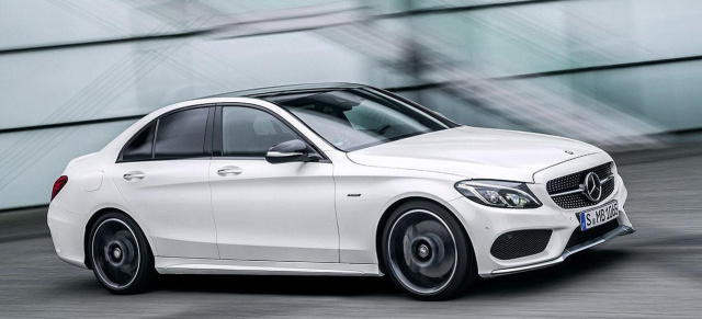 Detroit: Premiere für Mercedes C 450 AMG 4MATIC mit 367 PS: Das neue sportliche C-Klasse Modell  schließt die Lücke zwischen Mercedes C400 (333 PS) und Mercedes C63 AMG. 