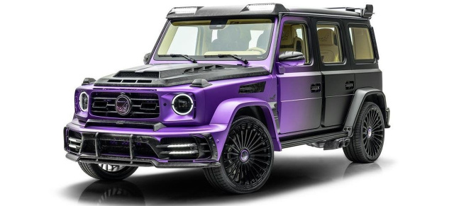 Lila in Mercedes-G63-Love: MANSORY schickt die G-Klasse quietschbunt und mit 900 PS in die Wüste