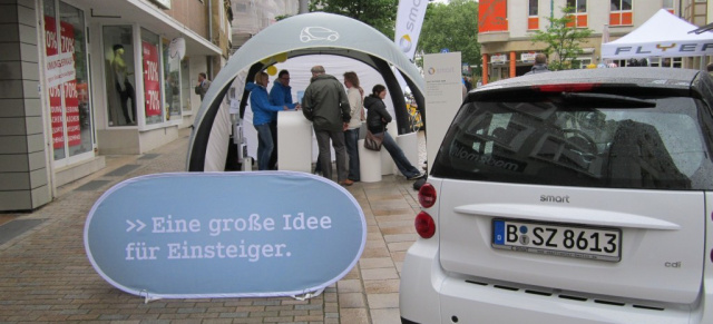 Das smart Probefahrtevent 2011 - Eine große Idee für Einsteiger : Das smart Probefahrtevent feiert nach vier erfolgreichen Jahren sein erstes kleines Jubiläum und startet 2011 in Runde fünf. 