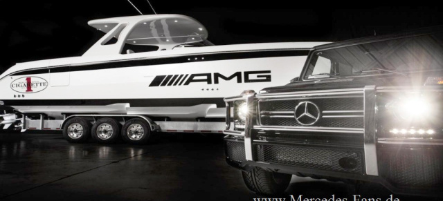 Mercedes macht Wellen: Mercedes AMG, Speedboat im G 63 AMG-Style : 42 Huntress - Sportyacht von Cigarette Racing Team im Stile der G-Klasse mit AMG 