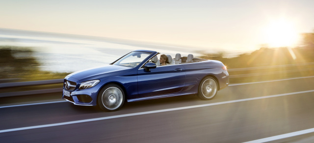 Offen heraus: Das Mercedes-Benz C-Klasse Cabriolet zeigt sich: Die C-Klasse hat geöffnet: Das neue Mercedes C-Klasse Cabriolet 