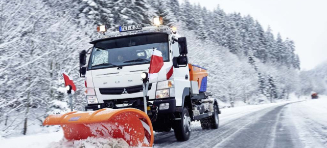 Eiskalter Abräumer: Fuso Canter 4x4 für Winterdienst: Der nächste Winter kommt bestimmt: Fuso Canter auf der Kommunal Live 2013