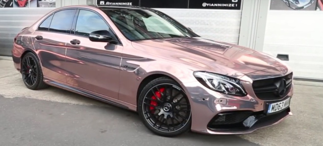 So wird‘s gemacht: Folierung eines AMG C 63 S : Richtige Klebe im Zeitraffervideo: So wird der Mercedes-AMG C 63 S zum Goldstück