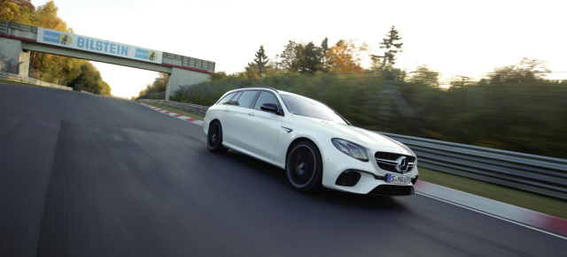 Mercedes mit Volldampf durch die Grüne Hölle: 7.45,19 Minuten: Mercedes-AMG E 63 S T-Modell ist schnellster Kombi auf der Nordschleife 