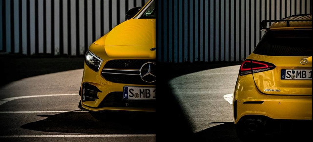 Mercedes-AMG A35: Beflügelnde Ansicht: Neue A35-Teaser-Fotos