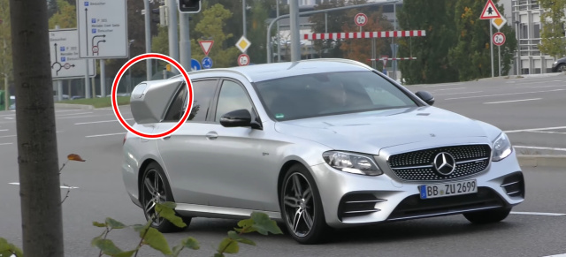 Rätselhafter Versuchsträger der Mercedes E-Klasse: Warum wird das E-Klasse T-Modell so seltsam betankt?