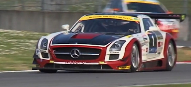 Schönheit der Bewegung: Mercedes SLS AMG GT3 in Slow Motion: Video vom Hofor Racing Boliden mit Stern beim 12h Rennen Mugello (13.03-15.03.)