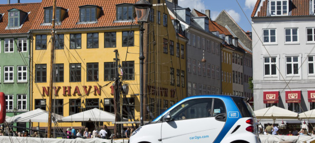 car2go kommt nach Kopenhagen: Start am 17. September mit 200 smart fortwo