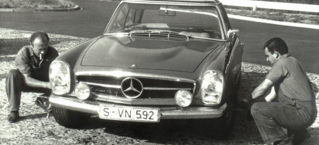 Einzelstück: Mercedes-Benz Pagode mit Achtzylinder: V8-Versuchsfahrzeug des W113 ensteht Mitte der 1960er-Jahre