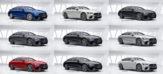 Mercedes-AMG GT 4-Türer Coupé: Alle Neune: Das sind die Farben des Mercedes-AMG GT 4-Türer Coupé 