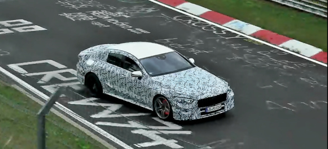 Mercedes Erlkönig erwischt: 4-Door-AMG-GT auf dem Nürburgring: Spy Shot-Video: Viertüriger AMG GT donnert durch die Grüne Hölle