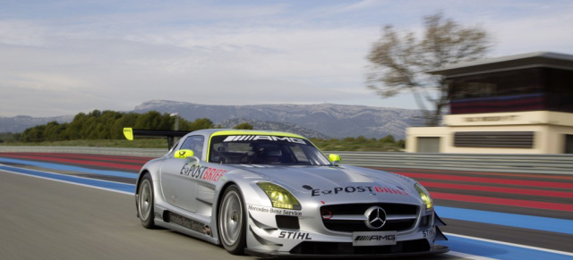 SLS AMG GT3 startet sicher in die VLN Saison : Die Rennversion des Flügeltürers erfüllt strenge Sicherheitsstandards 